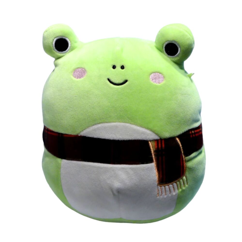 Squishmallows 10" Wendy The Green Frog Plaid Scarf- Soft and Squishy Stuffed Toy